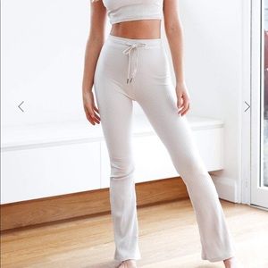 Lounge oatmeal flared trousers